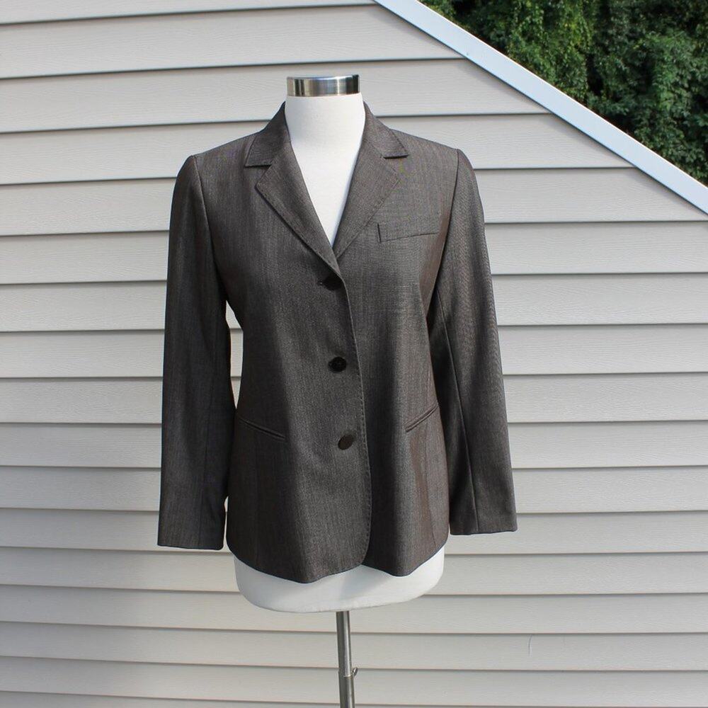 Lafayette 148 New York Women's Petite Structured Blazer Brown Size 2
